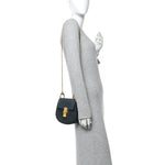 Suede Smooth Calfskin Mini Drew Shoulder Bag Cloudy Blue