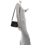 Sleek Calfskin The Sofia 8.75 Crossbody Dark Brown