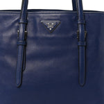 Saffiano Cuir Medium Double Handle Tote Bluette