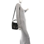 Grained Calfskin Small Spin Tote Black