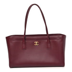 Calfskin Archetype Small Shopping Tote Dark Burgundy
