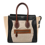 Canvas Smooth Calfskin Micro Tri-Color Luggage Natural Black Tan
