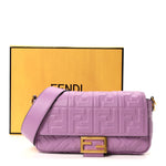 Nappa FF 1974 Embossed Baguette Agapanto