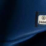 Caviar Chevron Quilted Jumbo Double Flap Blue