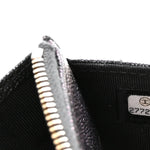 Iridescent Caviar Quilted Classic Pouch With Handle Black