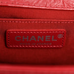 Aged Calfskin Chevron Quilted Medium Jacket Boy Flap Red