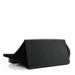 Drummed Calfskin Suede Medium Trapeze Black