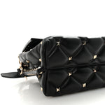 Lambskin VLTN Print Candystud Top Handle Bag Black