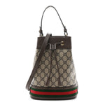 GG Supreme Monogram Web Small Ophidia Bucket Bag Brown