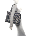 Denim Jacquard Large The Monogram Tote Bag Denim Blue