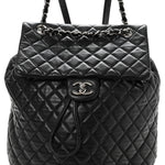 Lambskin Quilted Large Urban Spirit Backpack Black