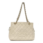 Caviar Quilted Petit Timeless Tote PTT Beige