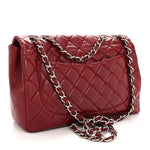 Caviar Quilted Jumbo Double Flap Dark Red
