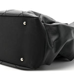 Coated Canvas Quilted Large Paris Biarritz Tote Black