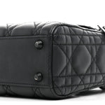 Ultra Matte Calfskin Cannage Mini Lady Dior Black