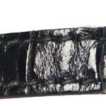 Shiny Calfskin Monochrome Crocodile Embossed Small Hourglass Top Handle Bag Black