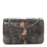 Metallic Snakeskin Jumbo Double Flap Blue