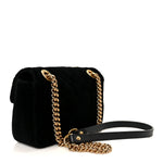 Velvet Matelasse Mini GG Marmont Shoulder Bag  Black