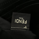 Glazed Fabric Vitello Century FF 1974 Stamp Patch Large Flat Pouch Mogano Panna Black