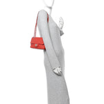 Lambskin Quilted Mini Rectangular Flap Red