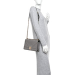 Grained Calfskin Medium Diorama Flap Bag Gris