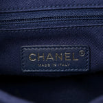 Aged Calfskin Quilted Medium Coco Handle Shopping Tote Navy