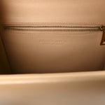 Box Calfskin Nappa Clip Bag Almond Gold
