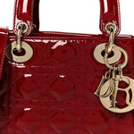 Patent Cannage Small My ABCDior Lady Dior Cherry Red