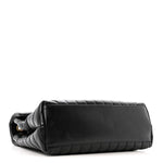 Calfskin Y Quilted Monogram Medium Loulou Chain Satchel Black