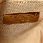 Shiny Goatskin Quilted Medium Chanel 19 Flap Beige