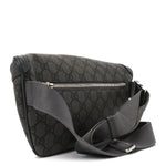 GG Supreme Monogram Textured Dollar Calfskin Ophidia Belt Bag Grey Black Graphite Grey