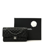Caviar Quilted Medium Double Flap Black