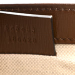 GG Supreme Monogram Azalea Calfskin Mini Horsebit 1955 Foldover Top Handle Bag Beige Ebony Brown Sugar