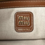 Canvas Calfskin Striped Ivy  Cacao Naturale