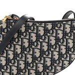 Oblique Saddle Pouch With Strap Navy Blue