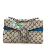 GG Supreme Monogram Blooms Small Dionysus Shoulder Bag Beige Navy Vintage Blue