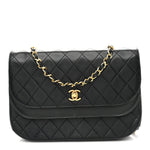 Lambskin Quilted Flap Bag Black