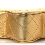 Metallic Lambskin Quilted Walk Of Fame Star Bag Gold