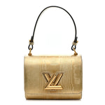 Calfskin Gravity Twist Shoulder Bag PM Gold