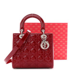 Patent Cannage Medium Lady Dior Red