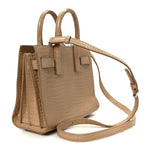 Calfskin Crocodile Embossed Nano Sac De Jour Brown