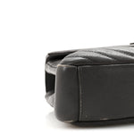 Sheepskin Matelasse Chevron Monogram Medium College Bag Asphalt