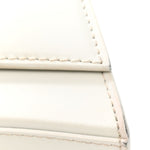 Shiny Box Calfskin Tonal B Hourglass Stretch Top Handle Bag White