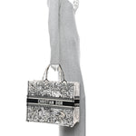 Canvas Embroidered Zodiac Book Tote Latte Multicolor
