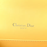 Calfskin Satin Bead Embroidery Lady Dior Clutch Gold Yellow