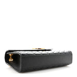 Grain De Poudre Textured Mixed Matelasse Triquilt Medium Monogram Satchel Black