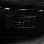 Grain De Poudre Textured Mixed Matelasse Triquilt Small Monogram Monochrome Satchel Black