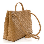 Nappa Intrecciato Medium Andiamo Shoulder Bag Dark Praline