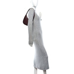 Grained Calfskin Half Moon Shoulder Bag Raisin