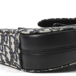Grained Calfskin Oblique Saddle Vertical Messenger Pouch Beige Black